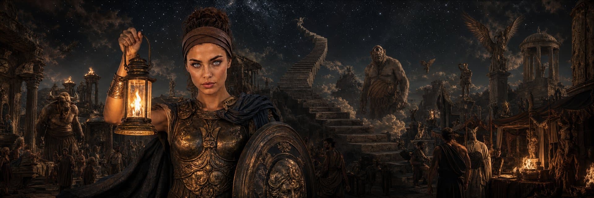 Athena among the Oneiroi, the winged spirits of dream